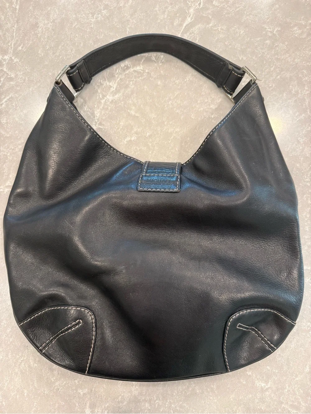 Michael Kors Black Leather Hobo Shoulder Bag Buckle Y2K Slouchy